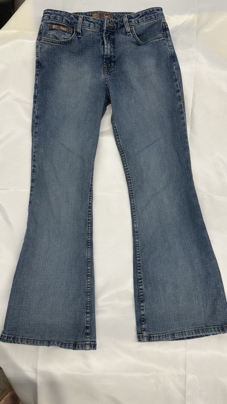Vintage L.E.I. Bootcut Flare Leg Jeans Women Size 11 Blue Denim Boho Indie Y2K